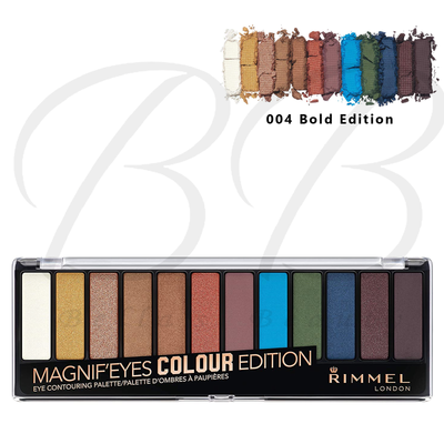 Rimmel Magnif'Eyes Lidschatten-Palette – 12 Farben Zum Konturieren, Mit Highlighter & Liner