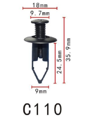 5PCS Nylon Fit Toyota Lexus Bumper Cover Push-Type Retainer Clip (18x24x9mm)