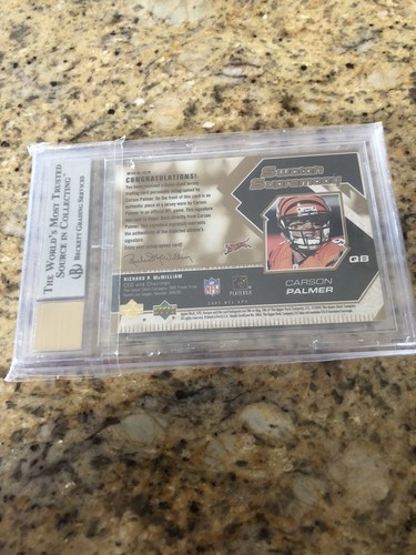 2005 SPX CARSON PALMER SPX SWATCH ROOKIE 25/50 BECKETT 10 AUTOGRAPH - Picture 2 of 2