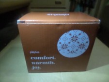 Plexus Thermal Cup Mug handle Lid Pumpkin Brown Snowflake winter Design NIB