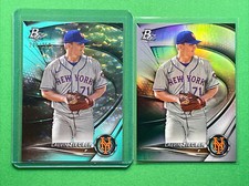 2022 Bowman Platinum #TOP-65 Calvin Ziegler Aqua Ice /250 + Base New York Mets