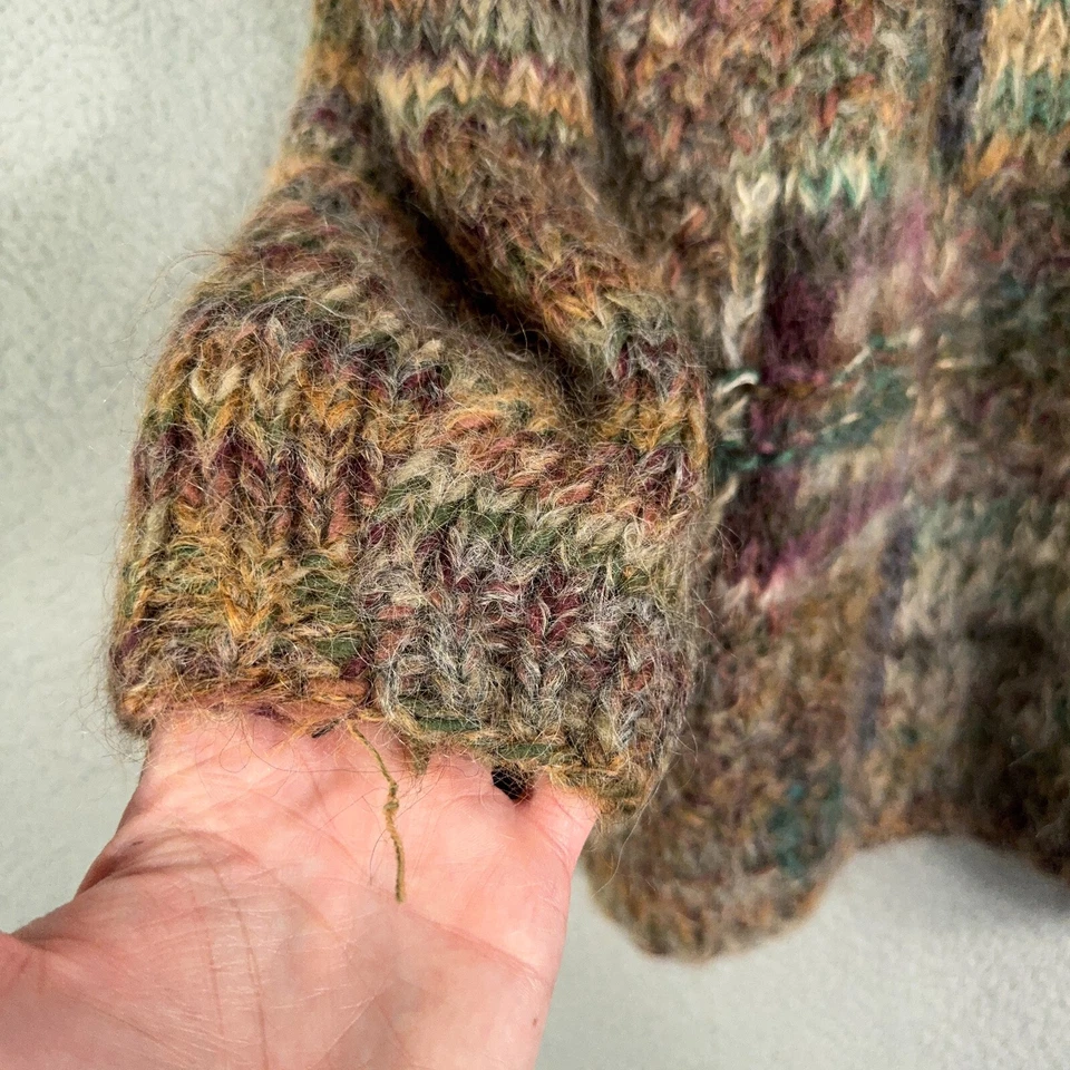 Vintage Hand knit Sweater Womens small Sweater Wool Blend Artisan Rustic Fuzzy - Image 4 of 4