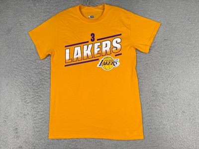 Los Angeles Lakers Shirt Men Small Yellow #3 Anthony Davis Short Sleeve NEW