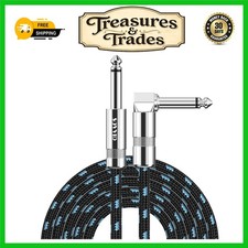 Braided Electric Guitar Lead 1/4 Inch Jack Instrument Cable 6FT