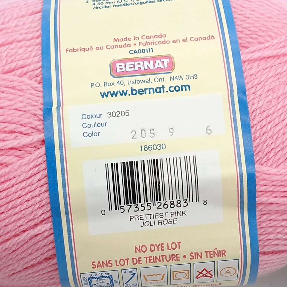 Lot of 4 Bernat Softee Baby Yarn 5oz skeins in Denim Marl, Prettiest Pink, Mint - Image 4 of 4
