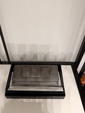 Authentic Prada Grey Saffiano Leather Bow Con...