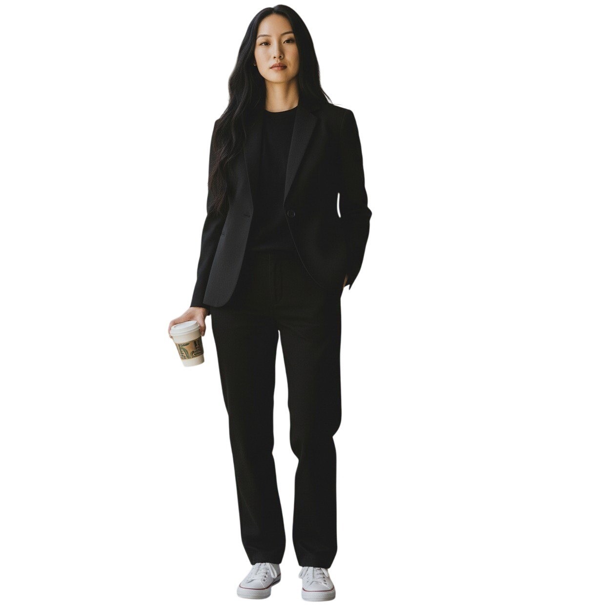 ZARA BASIC Black One Button Blazer Jacket Women U… - image 1