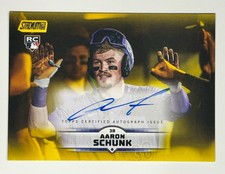 2025 Topps Stadium Club- Aaron Schunk RC Auto Yellow Foil SP- Rockies- ON CARD