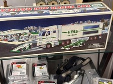 Vintage Hess 2003 Toy Truck and Racecars New in Original Box