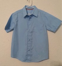 French Toast Girls Light Blue Collared Short Sleeve Uniform Shirt Size 6