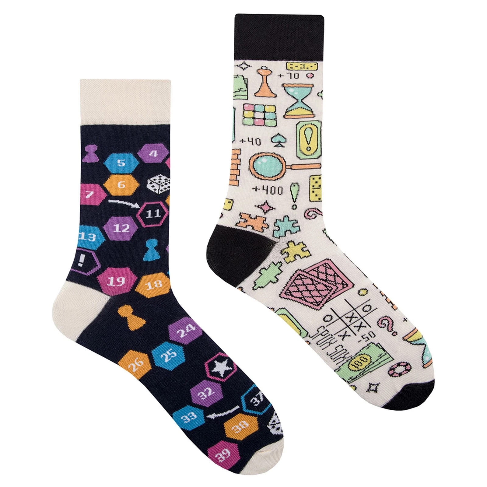Mens Board Games Odd Socks by SPOX SOX , Cotton Novelty Mismatched Socks