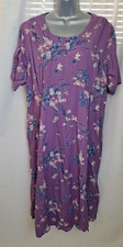 amber Women's Midi Dress Size UK20 Short Sleeves Purple Lightweight Floral E4709