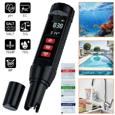 7 in 1 pH Messgerät Digital PH TDS EC SALZ ORP S.G Temperatur Tester für Wasser