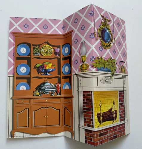 Vintage Barbie Evening Gala Reproduction Tri-Fold Backdrop Barbie House NO DOLLS
