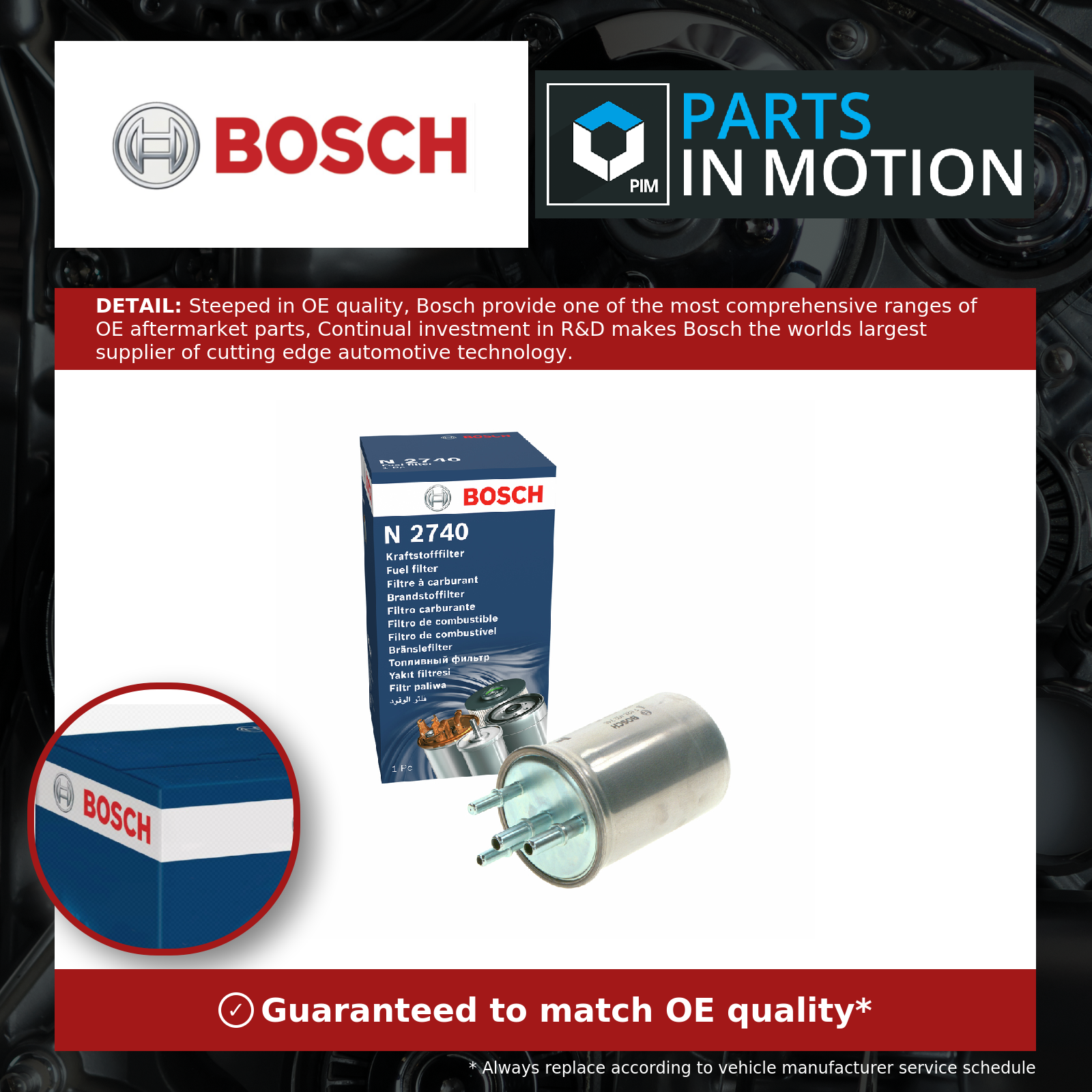 Bosch N2740 Car Diesel Filter - Replacement Filter | Separates Particles and Water from Fuel - Protects the Injection System - Image 4