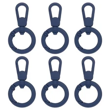 6Pcs Swivel Clasp Clip, Spring Snap Hooks Keychain Key Ring, Blue