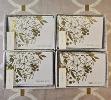 Wedding Thank You Cards w/ Envelopes White  Gold Foil 4 Sets  200 Ct. Mara-Mi