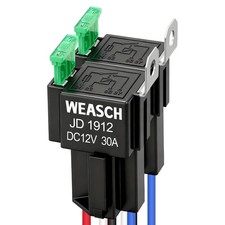 2 Pack Fuse Relay Switch Kit, 12V 30A, 4 Pin SPST, 30A Switch Harness Set, Autom