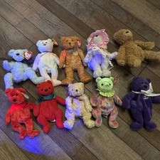 TY Beanie Buddies Bears Lot of 10 All With Tags - See Description Ty4