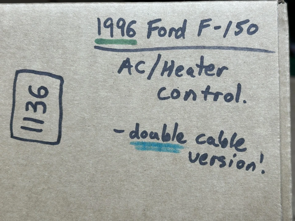 Ford Bronco F150 F250 1995-1996 - doble cable - control de calefacción de aire acondicionado temperatura climática Foto 2 de 4