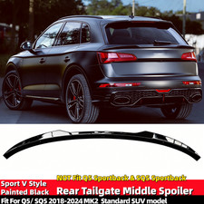 For Audi Q5 Sq5 Mk2 2018-2024 Rear Tailgate Middle Spoiler Wing Sporty V Style For Audi Q5 Sq5 Mk2 2018-2024 Rear Tailgate Middle Spoiler Wing Sporty V Style