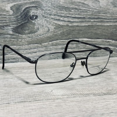 Van Heusen Clyde GUN E Eyeglass Frames 57-17-145 Gray Mens Aviator Frames Only