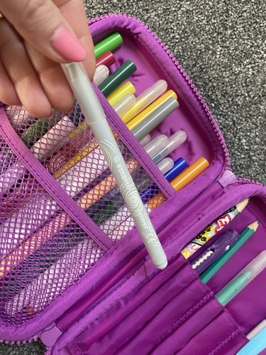 Smiggle Purple Unicorn Hardtop Pencil Case Removable Calculator & Accessories - Picture 13 of 14