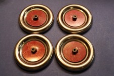 Vintage A.C. Gilbert Erector Set Part MH 3" Nickel Wheels 5/16" hub w/ Red Cap