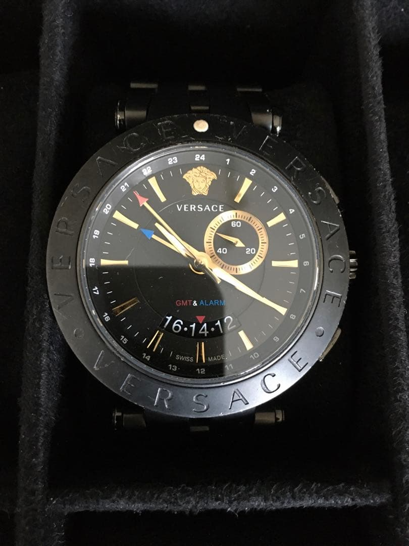 VERSACE 腕時計 GMT&ALARM コンビカラー Versace 29G60D009S060 V-Race GMT Alarm Men's Wristwatch Operation