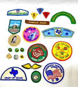 1980s Vintage Girl Scout Lot of 6 Pins and 16 Patches