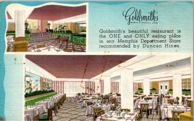 Memphis, Tennessee -Dine at Goldsmith's with a Men's Only Gentleman Grill -c1940