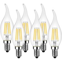 E14 LED Kerze Filament 4W 470 Lumen Warmweiß 2700K 6 StüCk Ersatz 40W GlüHbirne