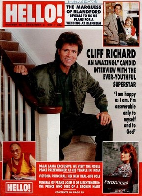 HELLO 80 MCGILLIS MICHAEL DOUGLAS DALAI LAMA CLIFF RICHARD VICTORIA PRINCIPAL
