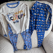 PJ Lot 5 Boys 4T and 5T 2pcSet, Toy Story Dino, Construction, all long sleeve