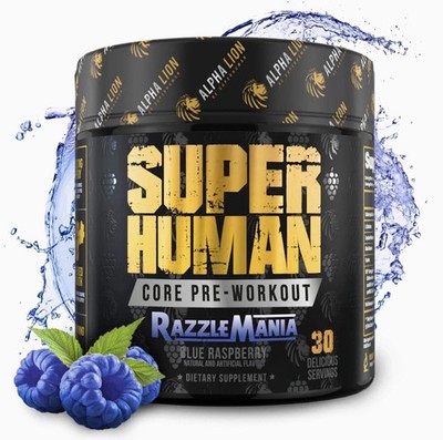 Alpha Lion Super Human Core Pre Workout Razzle Mania 30 Servings EXP 08/27