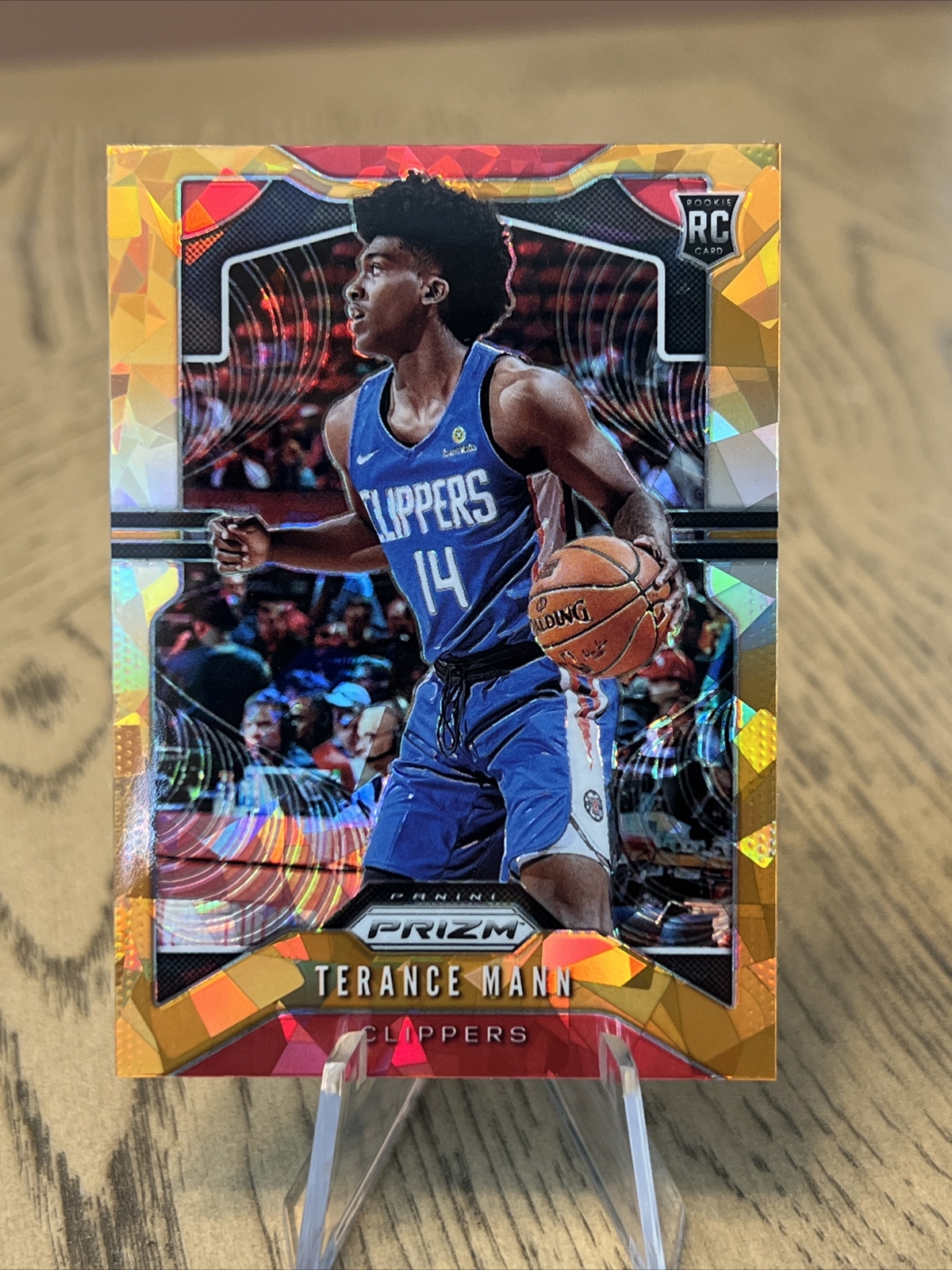 2019-20 Panini Prizm Prizms Orange Ice #296 Terance Mann RC