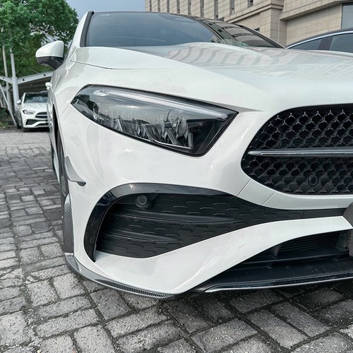 Carbon Look Front Side Spoiler Cover Trim For Benz W177 A180 A200 2023-2024 New - Picture 4 of 11