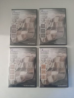 Annie's Crochet Afgan Stitch Sampler Blocks Lot Of 4 DVD's New Sealed 