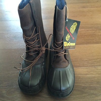 VTG Lacrosse Outdoorsman Rubber Leather Rain Boots Removable Liners Size 8 NEW Lacrosse Ansi Z4 Pt91 Rubber Leather Black Boots  main image 2