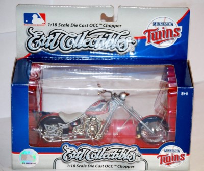 MINNESOTA TWINS ORANGE COUNTY CHOPPER OCC CHOPPER BIKE DIECAST 1:18 SCALE