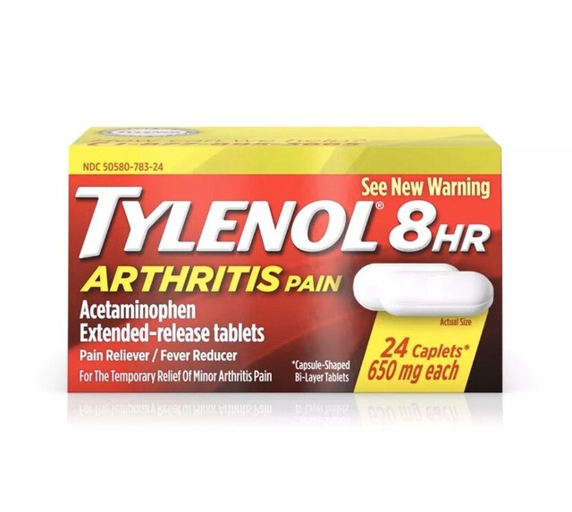 Tylenol 8 HR Arthritis Pain Extended Release Caplets, 650 Mg, 24 Count