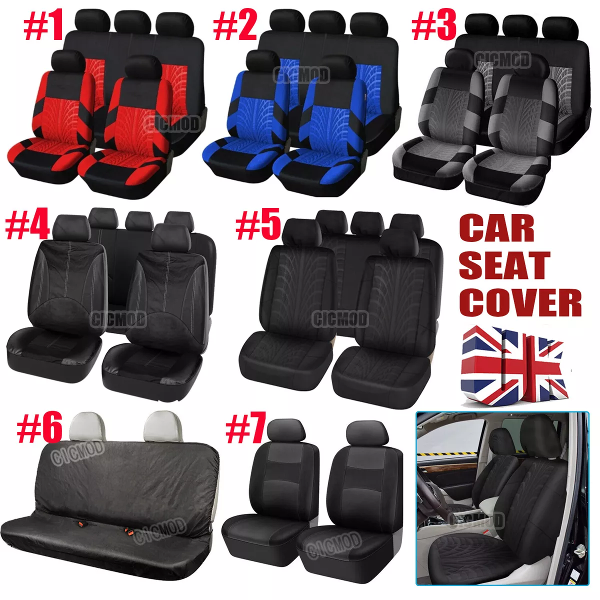 Front Rear Back Seat Cover Car Van Universal Protectors Comfortable Mat  Non-Slip