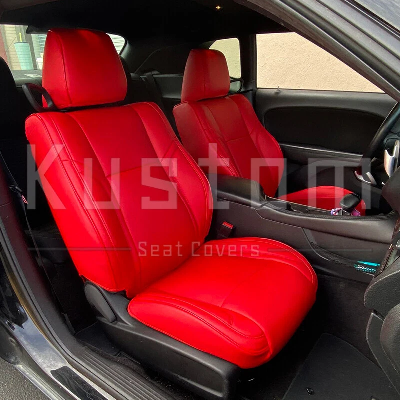 Red leather seat cheap covers dodge challenger