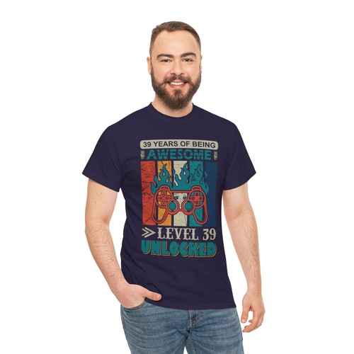 Gaming Video Games Unisex Heavy Cotton Tee T-Shirt 'Years Of Being Awesome' - Picture 88 of 109