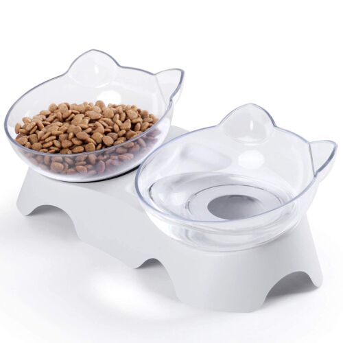 Cat Food Bowls Elevated Tilted, Anti Vomiting Orthopedic Kitty Bowls for Pupp... - Picture 1 of 6