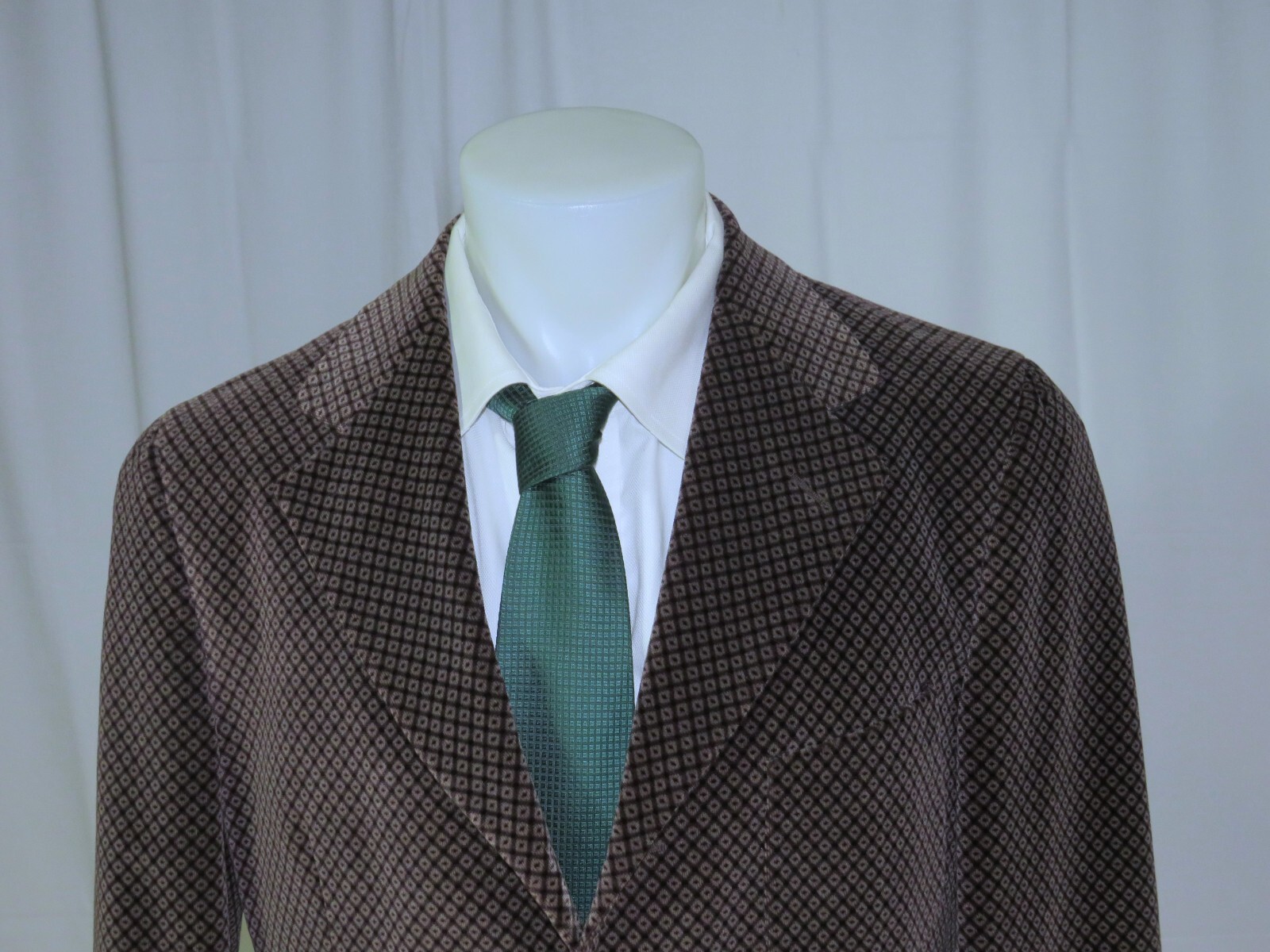 Romeo Gigli Geometric Foulard Brown Velvet Vintage Three Button Blazer 40R image 2