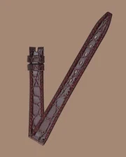 Universal Geneve 12mm x 10mm Vintage Burgundy Crocodile Strap