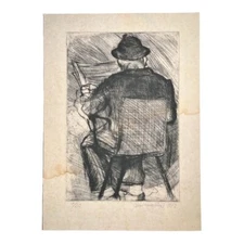 ILLEGIBLE SIGNATURE. Engraving. Chalcography . 20 th Century Art. Signed.