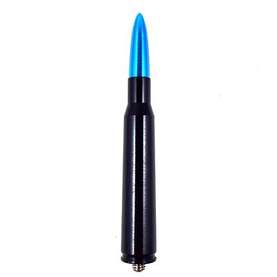 BLACK BLUE TIP 50 CALIBER BULLET SHORT STUBBY ANTENNA FOR CHEVY SILVERADO 85 06