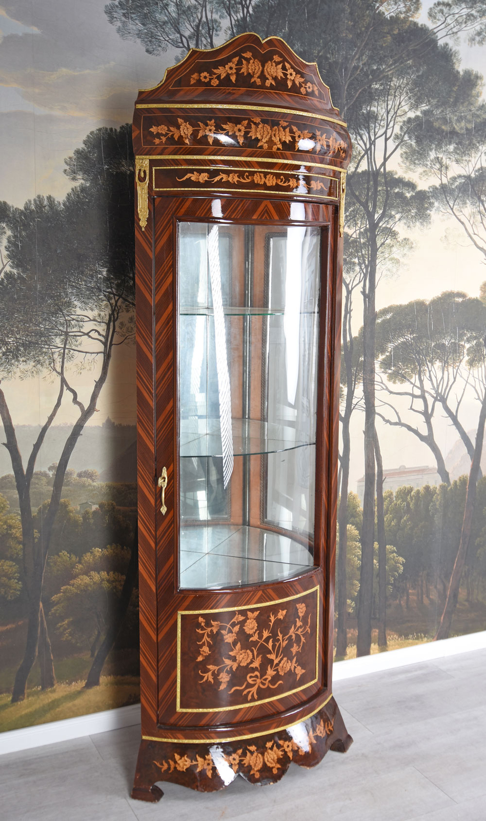 Palazzo INT - Grande Vitrine Armoire Baroque / Rococo, Bois Et Métal, Marron, 177cm